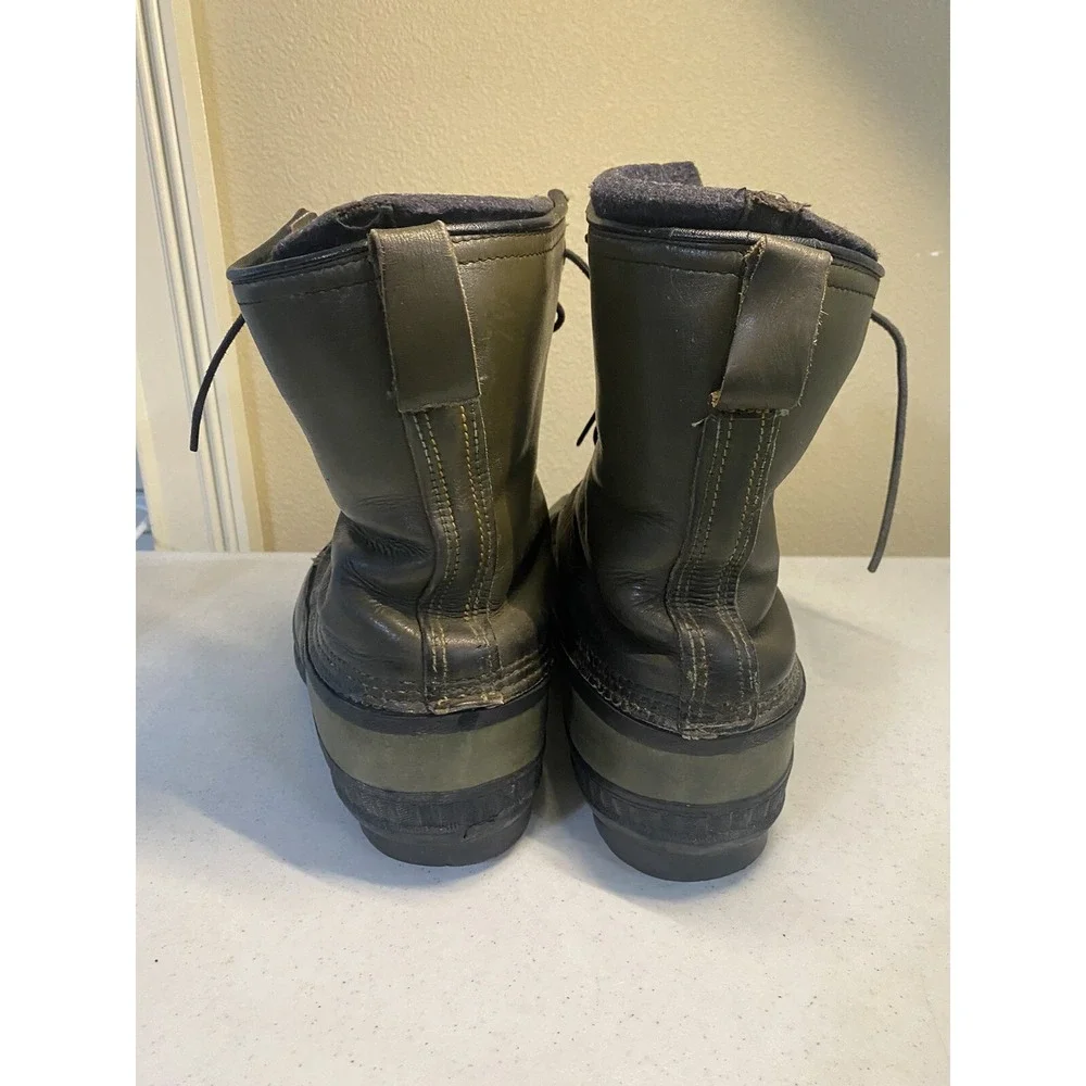 Vintage‎ Sorel Mark V Kaufman Winter Snow Green Boots Leather Wool Liner Mens 10